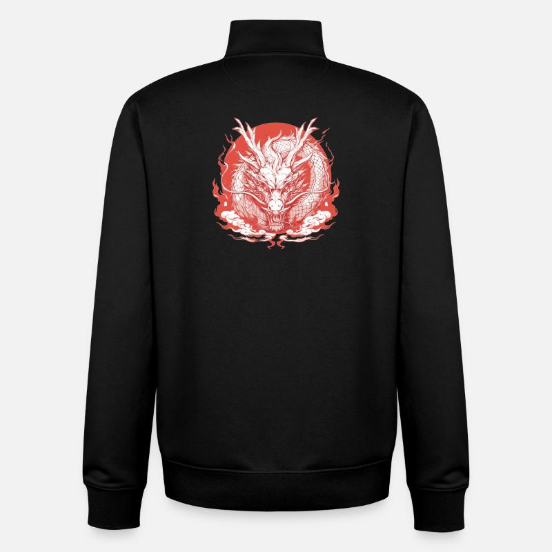 Dragon Dragon - Sweat zippé unisexe en coton bio Stanley/Stella - noir
