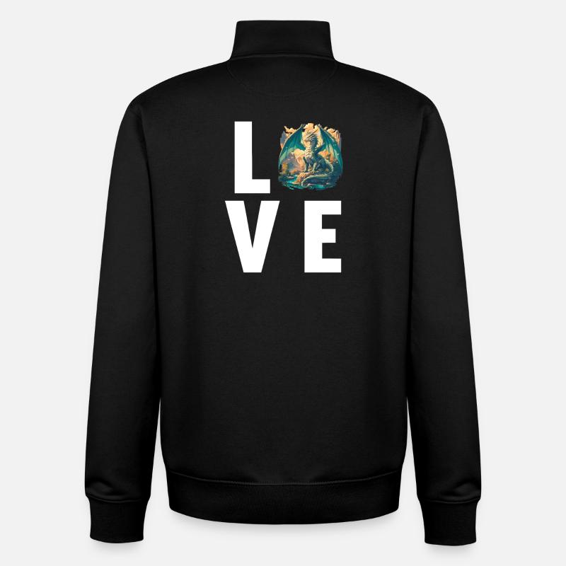 Drachen Drache - Unisex Organic Zip Sweatshirt von Stanley/Stella - Schwarz