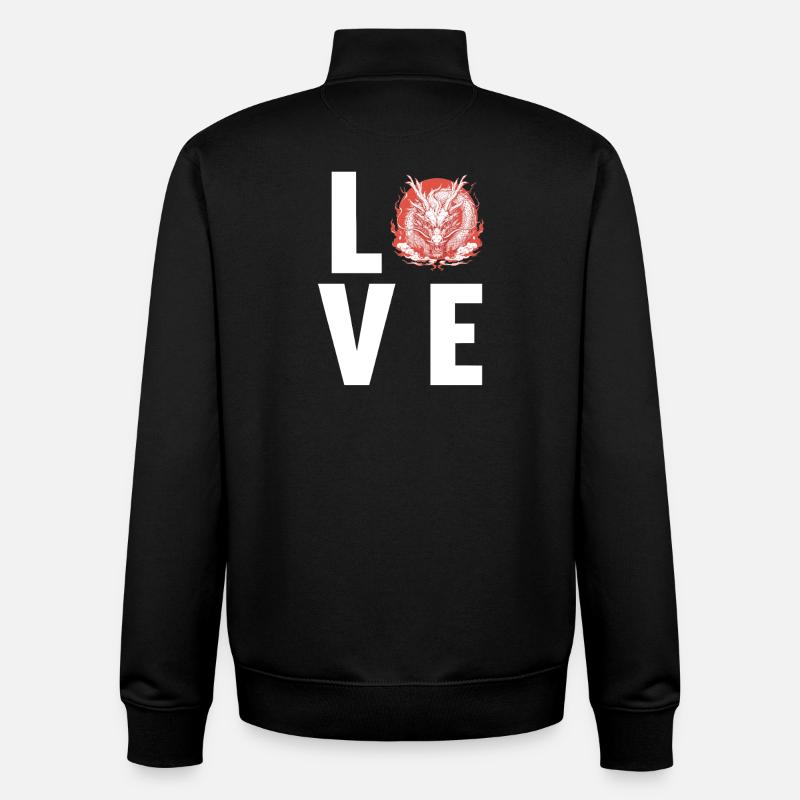 Drachen Drache - Unisex Organic Zip Sweatshirt von Stanley/Stella - Schwarz