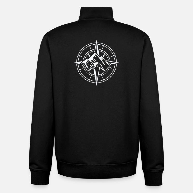 Abenteuer Kompass Design - Unisex Organic Zip Sweatshirt von Stanley/Stella - Schwarz