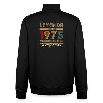 50 Années 1975 Vintage Rétro Anniversaire - Sweat zippé unisexe en coton bio Stanley/Stella - noir - Dos - AI Model Male 185 light (185cm)