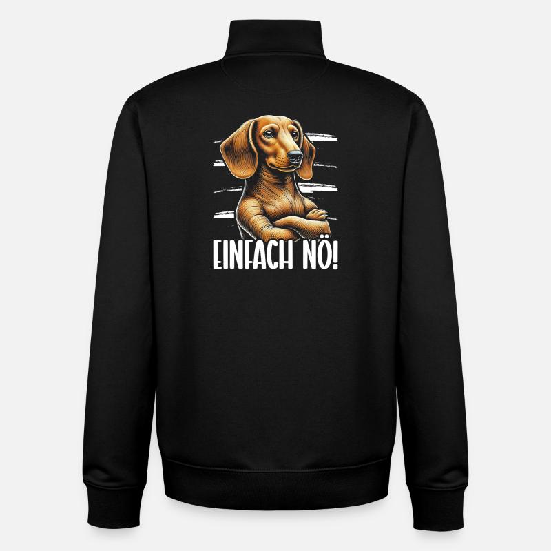 Simply Nope Teckel Chien têtu - Sweat zippé unisexe en coton bio Stanley/Stella - noir