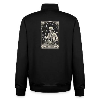 teacher teacher educator - Unisex Organic Zip Sweatshirt by Stanley/Stella - black - Back - AI Model Male 185 light (185cm)