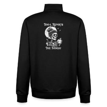 Funny Teacher Skeleton Halloween Classroom - Unisex Organic Zip Sweatshirt by Stanley/Stella - black - Back - AI Model Male 185 light (185cm)