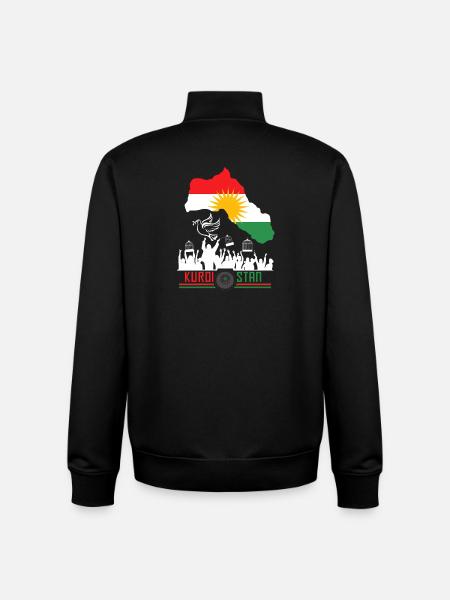 Drapeaux kurdes avec Kurdistan Kurde - Sweat zippé unisexe en coton bio Stanley/Stella - noir