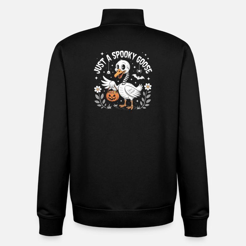 Just a Spooky Goose - Unisex Organic Zip Sweatshirt by Stanley/Stella - black