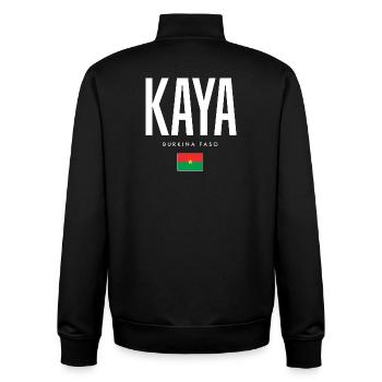 Kaya Burkina Faso - Sweat zippé unisexe en coton bio Stanley/Stella - noir - Dos - AI Model Male 185 light (185cm)