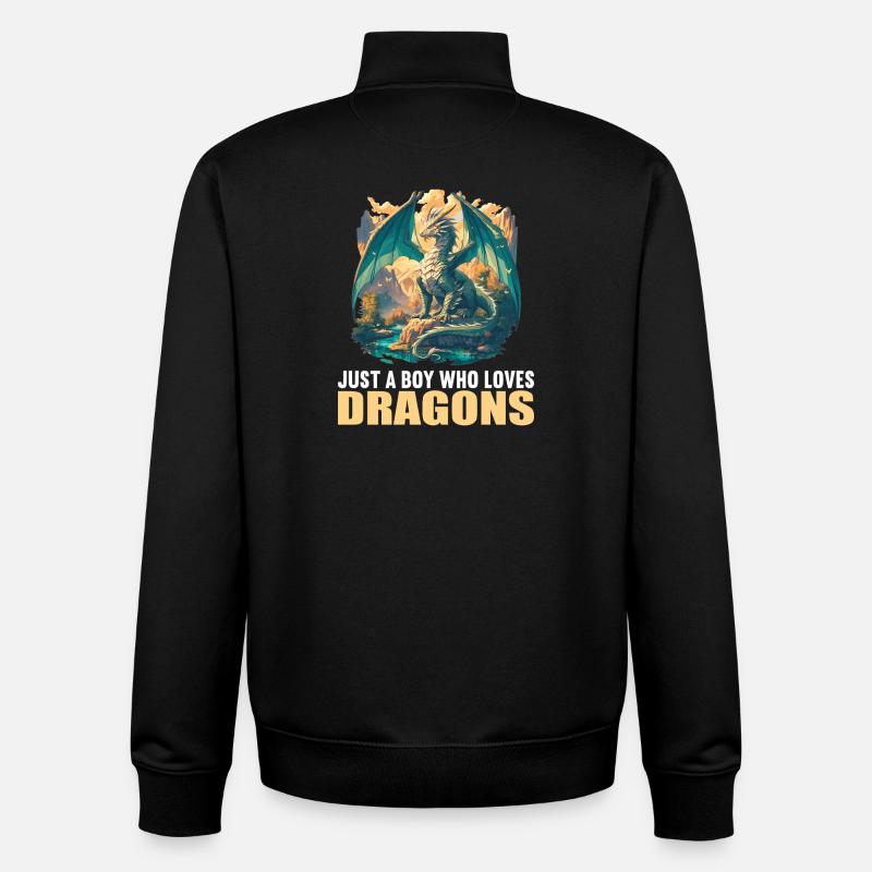 Drachen Drache - Unisex Organic Zip Sweatshirt von Stanley/Stella - Schwarz