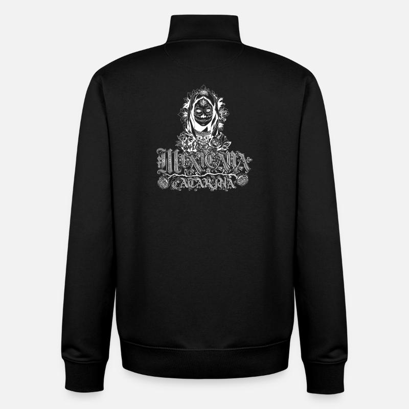 Mexicana Catarina blanc - Sweat zippé unisexe en coton bio Stanley/Stella - noir