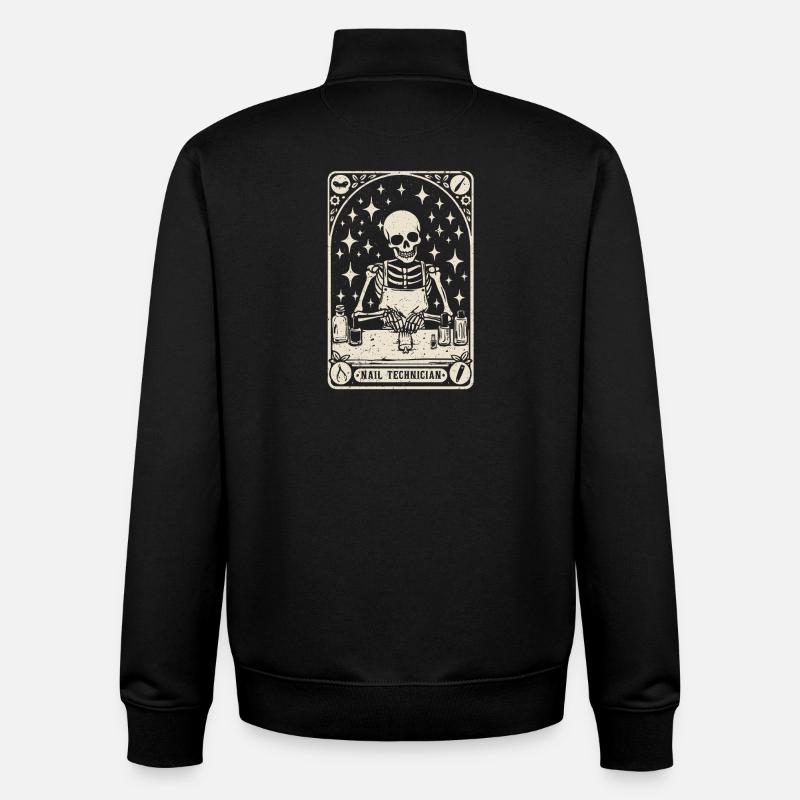 Nageldesignerin Nail Technician Tarot Card - Unisex Organic Zip Sweatshirt von Stanley/Stella - Schwarz