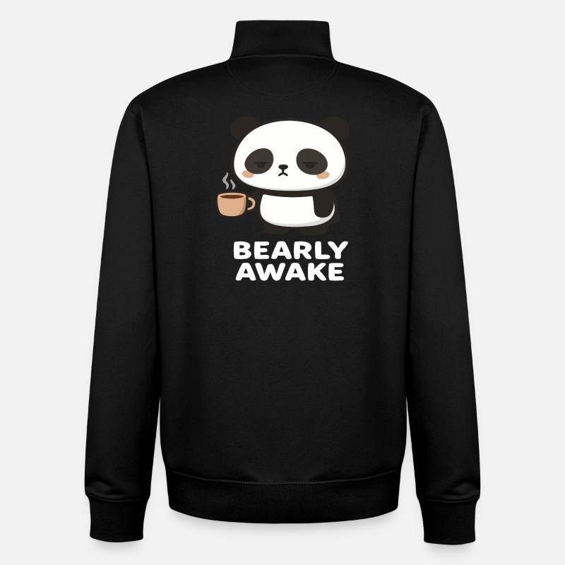 Panda - Bearly awake - Unisex Organic Zip Sweatshirt von Stanley/Stella - Schwarz