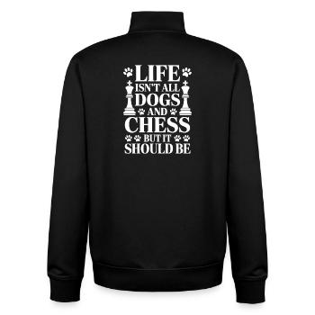 Schach Spruch Schachspieler Hunde Schach Geschenk - Unisex Organic Zip Sweatshirt von Stanley/Stella - Schwarz - Hinten - AI Model Male 185 light (185cm)