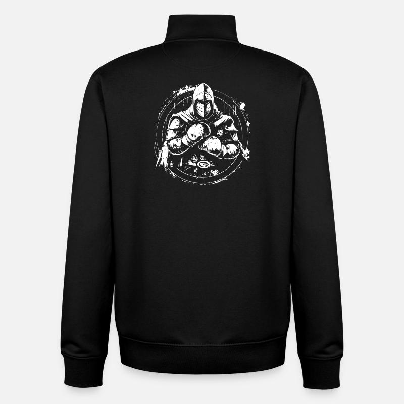 Knight Boxer Boxing MMA - Unisex Organic Zip Sweatshirt by Stanley/Stella - black