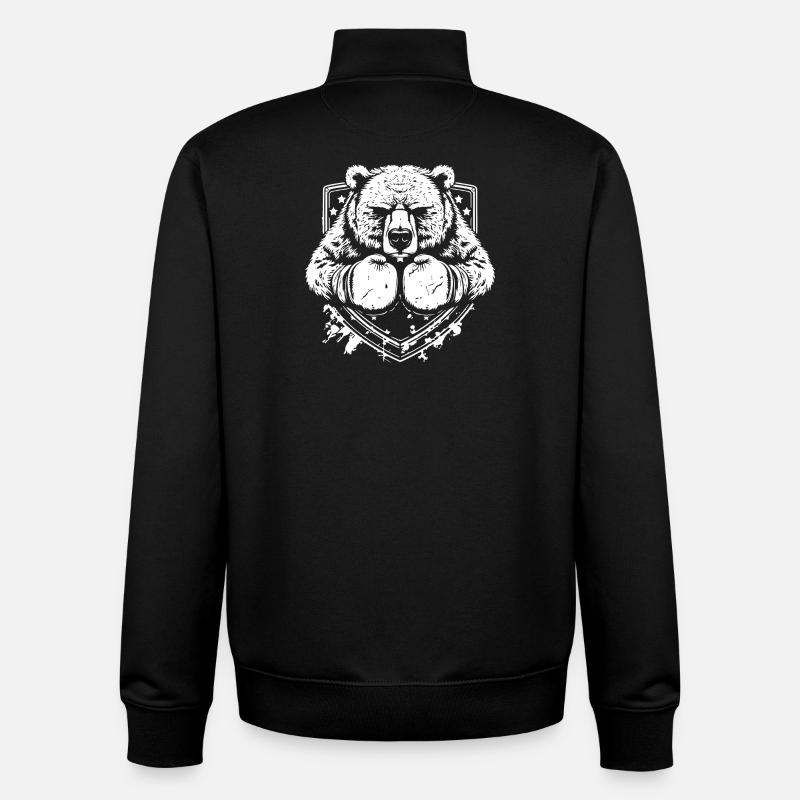 Bär Boxer - Unisex Organic Zip Sweatshirt von Stanley/Stella - Schwarz