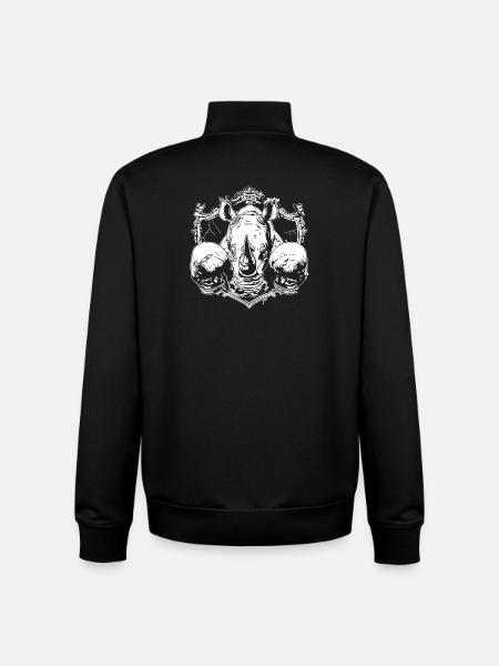 Rhino Boxer - Sweat zippé unisexe en coton bio Stanley/Stella - noir