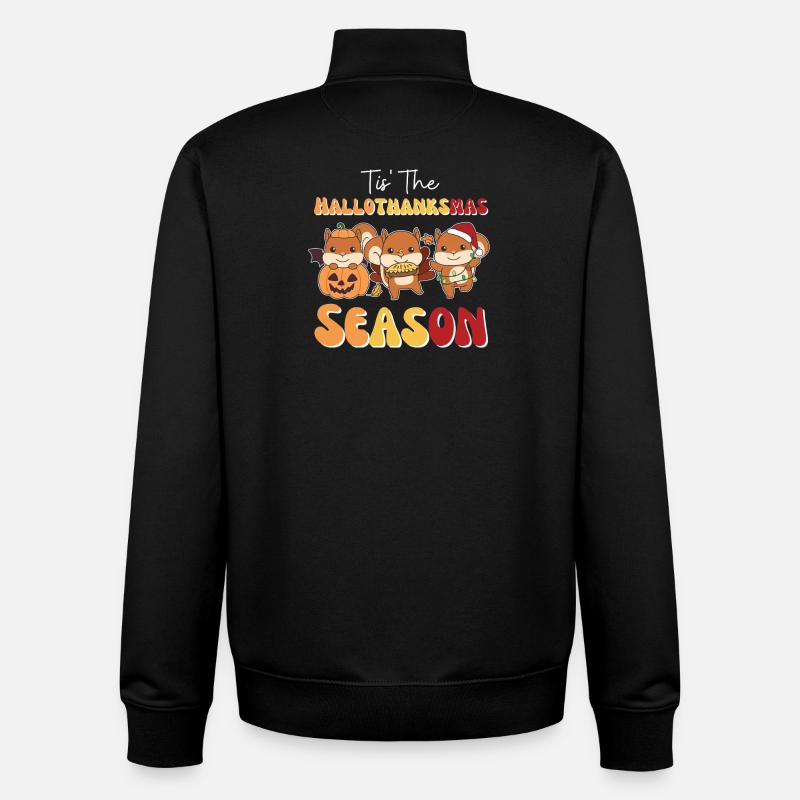 Tis' the Hallothanksmas Season Eichhörnchen - Unisex Organic Zip Sweatshirt von Stanley/Stella - Schwarz