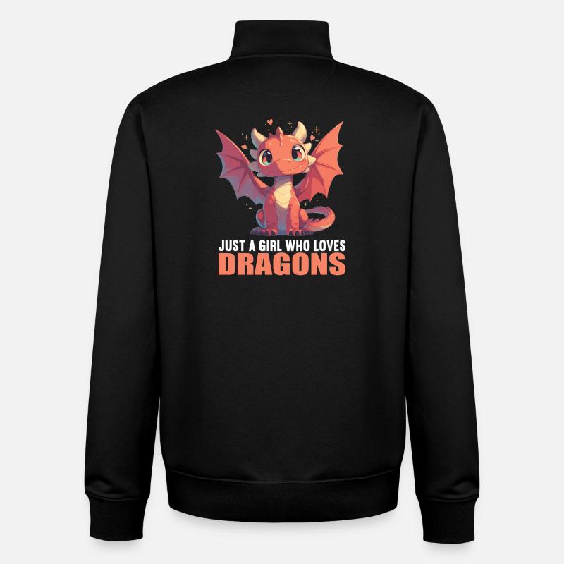Drachen Drache - Unisex Organic Zip Sweatshirt von Stanley/Stella - Schwarz