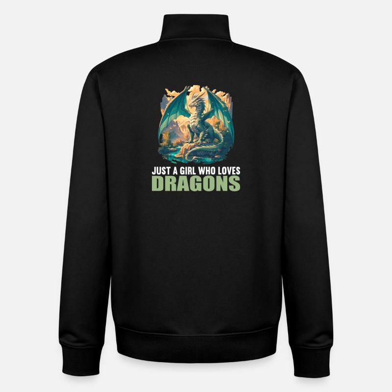 Dragon Dragon - Unisex Organic Zip Sweatshirt by Stanley/Stella - black