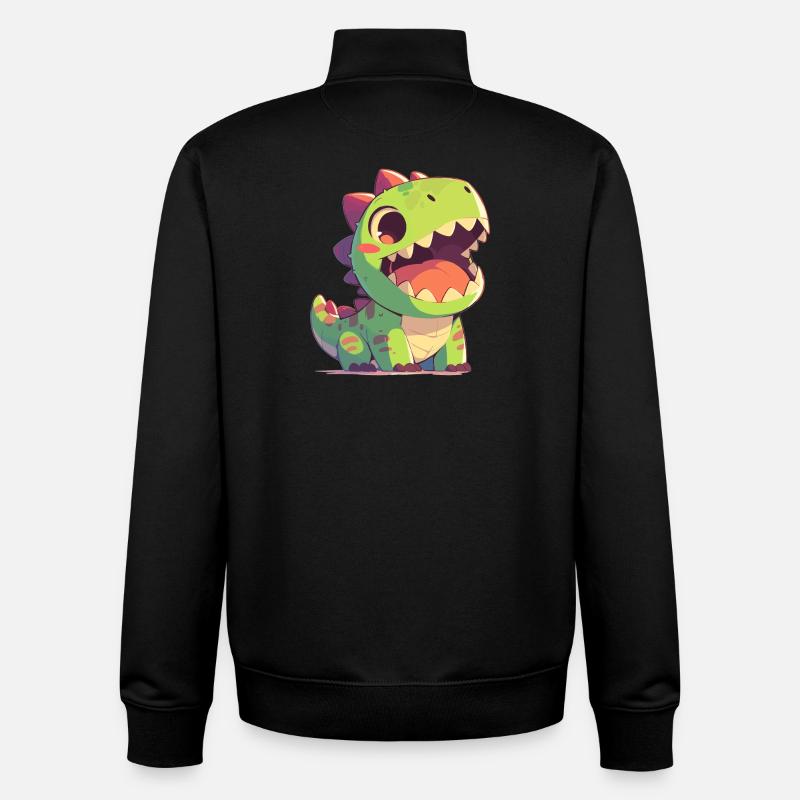 Dino Saurier Dinosaurier - Unisex Organic Zip Sweatshirt von Stanley/Stella - Schwarz