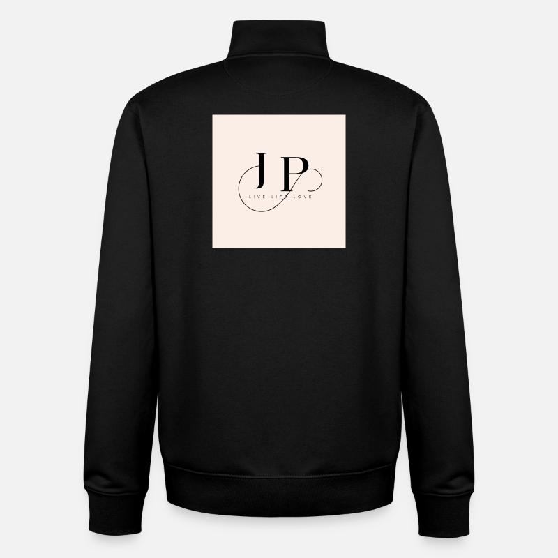 Monogramme élégant avec devise inspirante - Sweat zippé unisexe en coton bio Stanley/Stella - noir