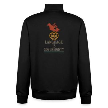 Indigenous Language Revitalization Native Speakers - Unisex Organic Zip Sweatshirt by Stanley/Stella - black - Back - AI Model Male 185 light (185cm)