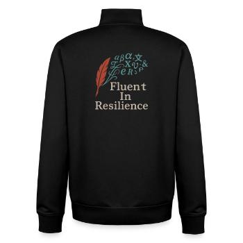 Indigenous Language Revitalization Native Speakers - Unisex Organic Zip Sweatshirt by Stanley/Stella - black - Back - AI Model Male 185 light (185cm)