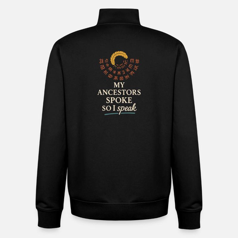 Indigenous Language Revitalization Native Speakers - Unisex Organic Zip Sweatshirt by Stanley/Stella - black