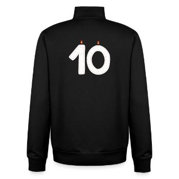 célébration 10e anniversaire Sprinkles Design - Sweat zippé unisexe en coton bio Stanley/Stella - noir - Dos - AI Model Male 185 light (185cm)
