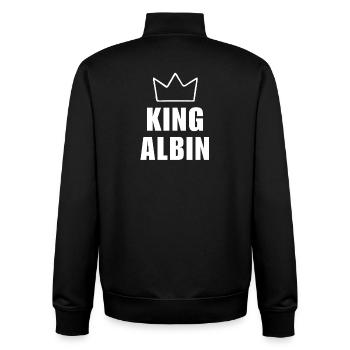Albin King Crown Fathers Day T Shirt Men - Unisex Organic Zip Sweatshirt by Stanley/Stella - black - Back - AI Model Male 185 light (185cm)