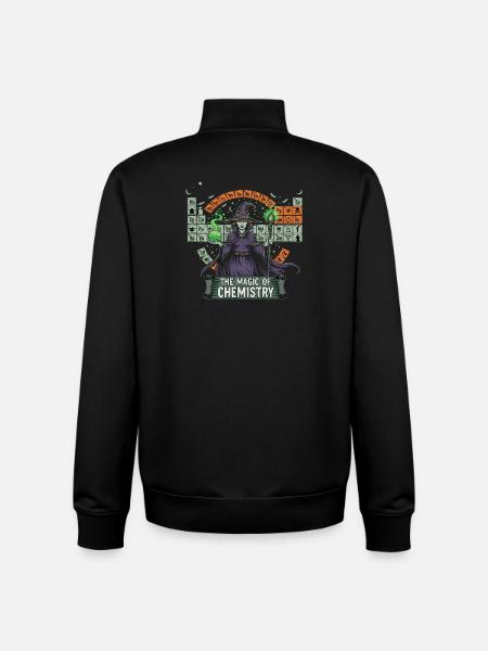 Witch with Potions and Periodic Table - Unisex Organic Zip Sweatshirt by Stanley/Stella - black