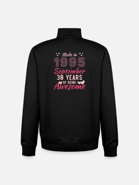 September 1995 Women's 30th Anniversary - Unisex Organic Zip Sweatshirt by Stanley/Stella - black
