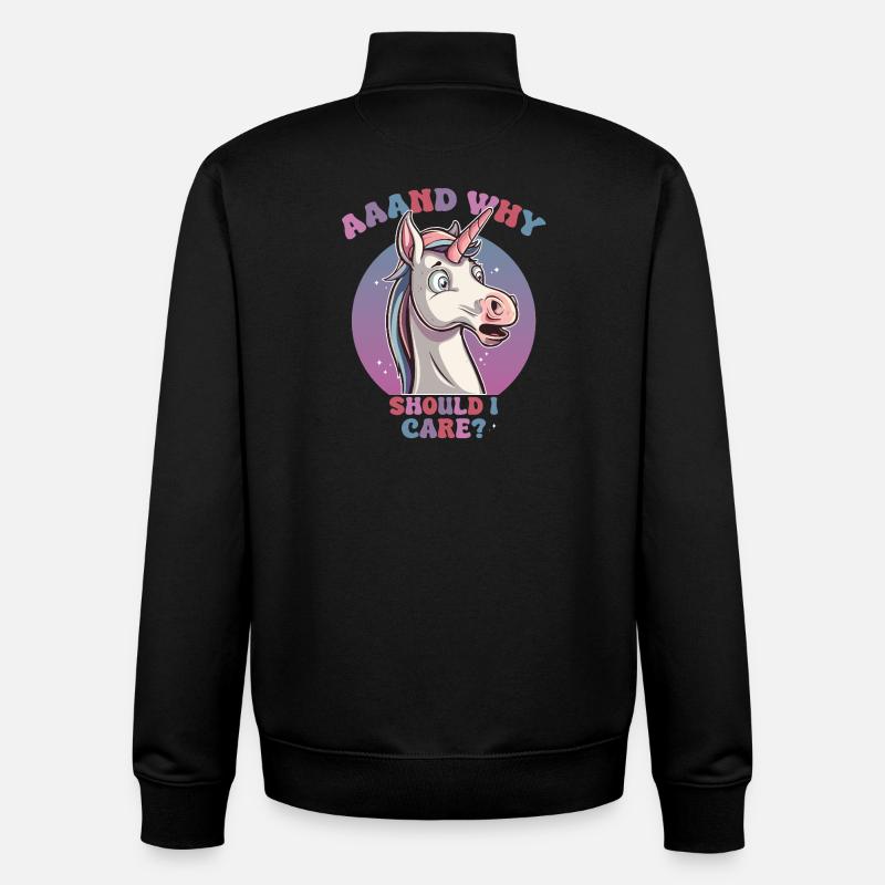 Verspielter Einhorn Spruch - Unisex Organic Zip Sweatshirt von Stanley/Stella - Schwarz