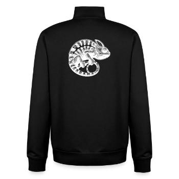 Jungle Reptile Chamäleon Tattoo - Unisex Organic Zip Sweatshirt von Stanley/Stella - Schwarz - Hinten - AI Model Male 185 light (185cm)
