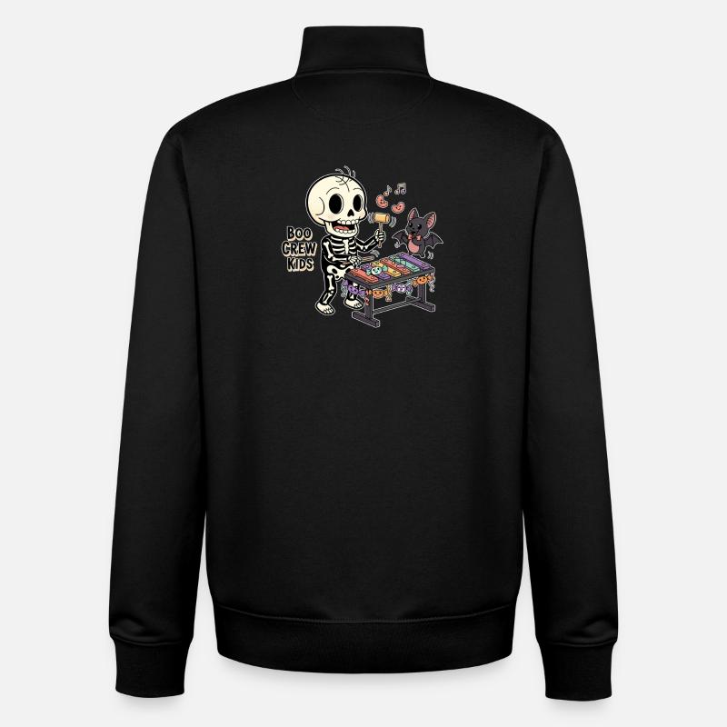 Skeleton with xylophone and bat - Unisex Organic Zip Sweatshirt by Stanley/Stella - black