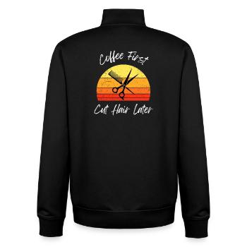 Vintage Sonnenuntergang Haarschnitt Design - Unisex Organic Zip Sweatshirt von Stanley/Stella - Schwarz - Hinten - AI Model Male 185 light (185cm)