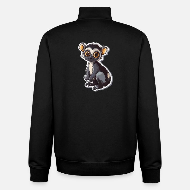 lémurien - Sweat zippé unisexe en coton bio Stanley/Stella - noir
