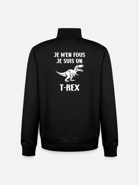 Crazy T-Rex Humorous - Unisex Organic Zip Sweatshirt by Stanley/Stella - black