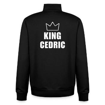 Cedric Name Buchstabe C König Krone Väter T Shirt Ich - Unisex Organic Zip Sweatshirt von Stanley/Stella - Schwarz - Hinten - AI Model Male 185 light (185cm)