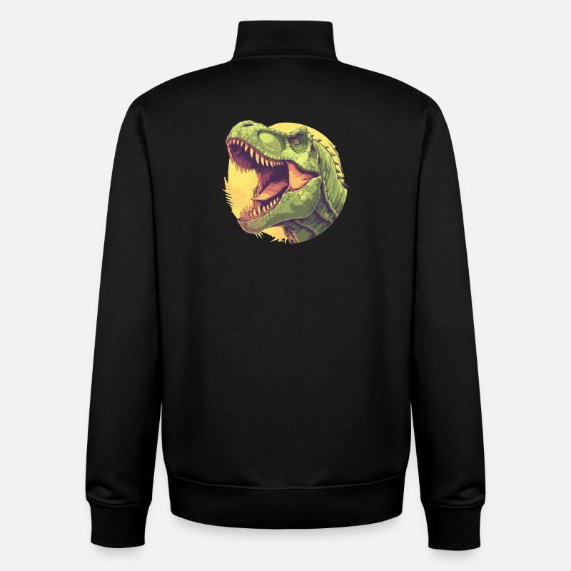 Dino Saurier Dinosaurier - Unisex Organic Zip Sweatshirt von Stanley/Stella - Schwarz