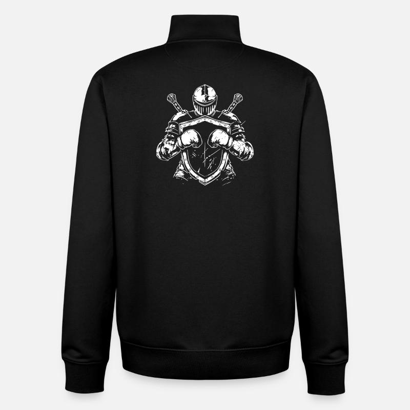 Guerrier avec bouclier et épée - Sweat zippé unisexe en coton bio Stanley/Stella - noir