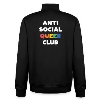 LGBTQ - Anti Social Queer Club - Unisex Organic Zip Sweatshirt by Stanley/Stella - black - Back - AI Model Male 185 light (185cm)