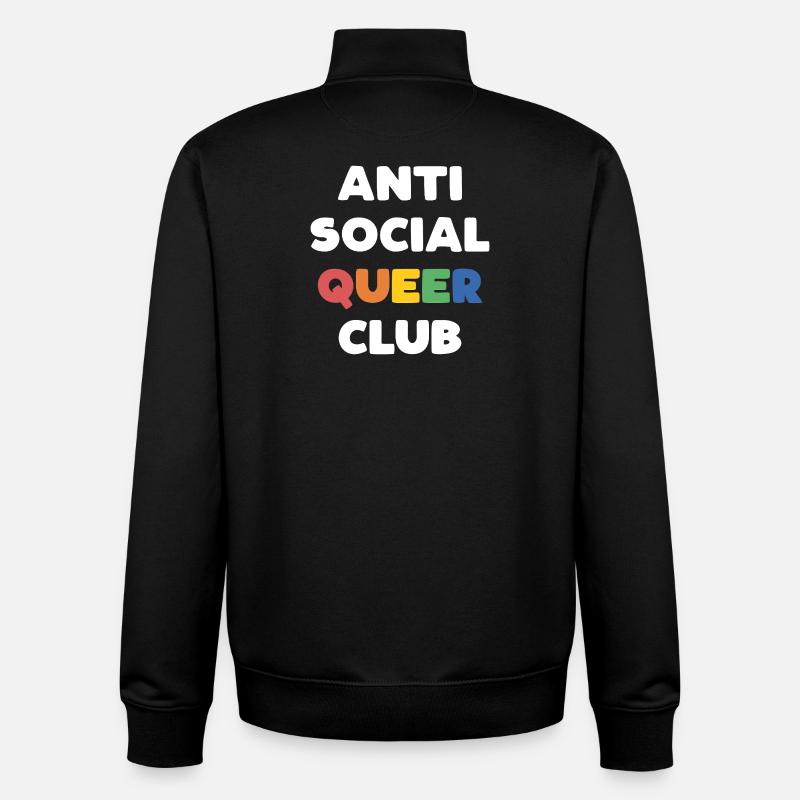LGBTQ - Club queer antisocial - Sweat zippé unisexe en coton bio Stanley/Stella - noir