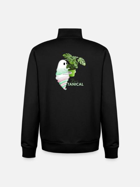 Tropical Monstera and Glossy Cones - Unisex Organic Zip Sweatshirt by Stanley/Stella - black