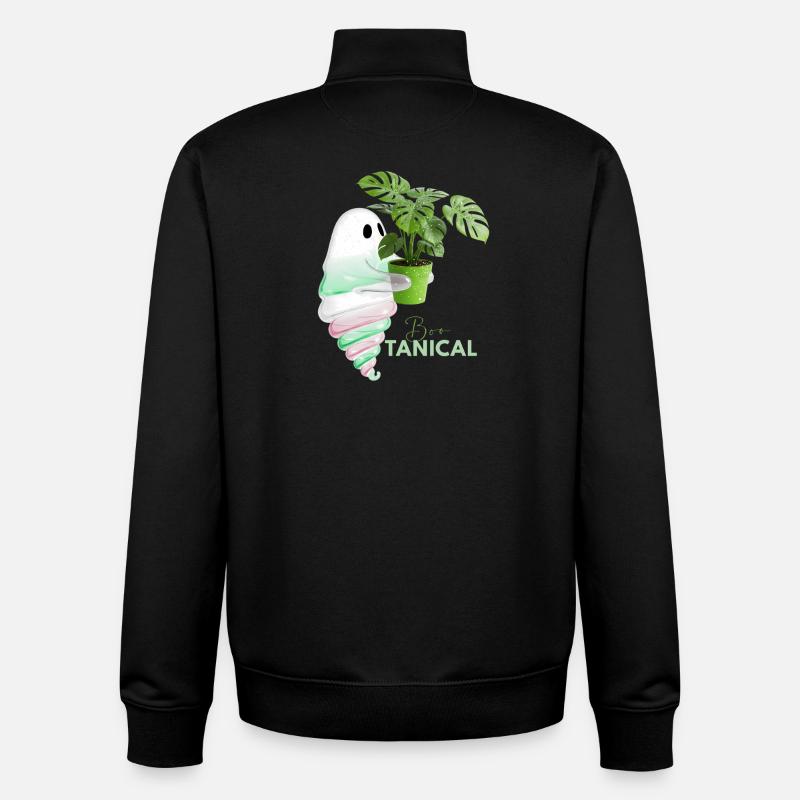 Monstera tropical et cônes brillants - Sweat zippé unisexe en coton bio Stanley/Stella - noir