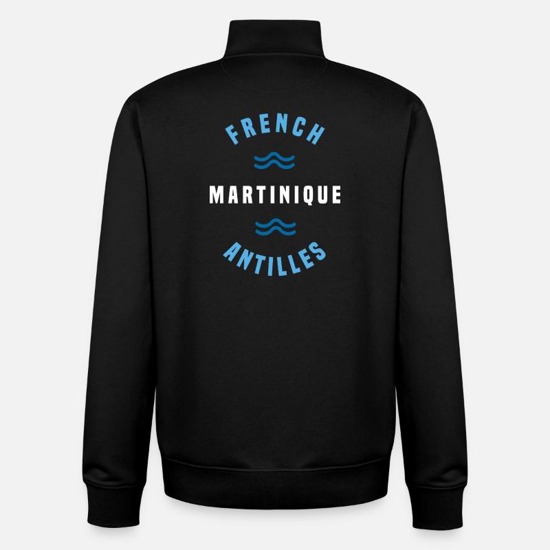 Iles Caraibes French Antilles Tropical - Sweat zippé unisexe en coton bio Stanley/Stella - noir