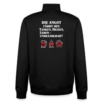 Die Angst fährt mit - Unisex Organic Zip Sweatshirt von Stanley/Stella - Schwarz - Hinten - AI Model Male 185 light (185cm)