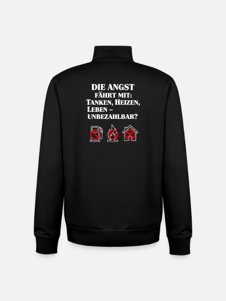 Die Angst fährt mit - Unisex Organic Zip Sweatshirt von Stanley/Stella - Schwarz