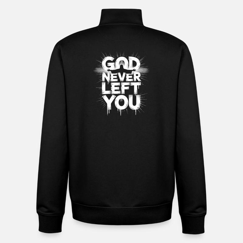 Dieu ne t'a jamais quitté - Sweat zippé unisexe en coton bio Stanley/Stella - noir