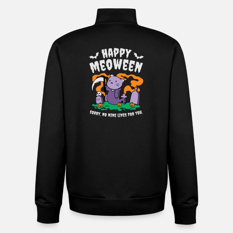 Miaouss heureux - Sweat zippé unisexe en coton bio Stanley/Stella - noir