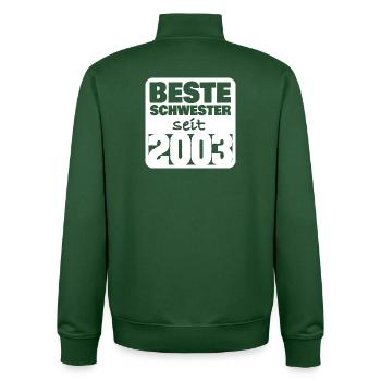 Sister 2003 - Unisex Organic Zip Sweatshirt by Stanley/Stella - bottle green - Back - AI Model Male 185 dark (185cm)